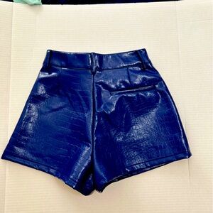Noli NWT blue faux leather shorts.